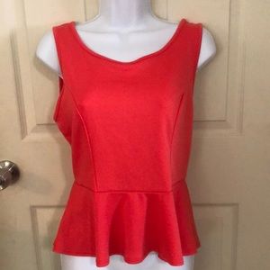 Tomato Red Open Back With Cute Bow Flowy Dress Top